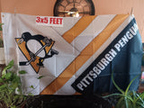 Pittsburgh Penguins Diagonal NHL 3X5 Feet Flag Banner Pole or Wall Decor