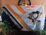 Pittsburgh Penguins Diagonal NHL 3X5 Feet Flag Banner Pole or Wall Decor