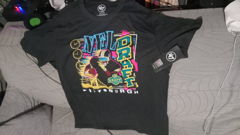 Pittsburgh Steelers XL 2026 Draft 47 Brand NFL T Shirt Flint Black