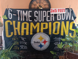 Pittsburgh Steelers 6x Super Champions NFL 3X5 Feet Flag Banner For Wall / Pole