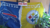 Pittsburgh Steelers Buffalo Bills NFL House Divided 3X5 Feet Flag Banner Pole or Wall Decor