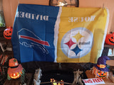 Pittsburgh Steelers Buffalo Bills House Divided NFL 3X5 Feet Flag Tapestry Banner