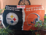 Pittsburgh Steelers Cleveland Browns House Divided NFL 3X5 Flag For Wall / Pole