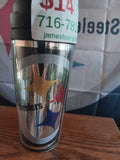 Pittsburgh Steelers Flag + 16oz. Metallic Wrap Tumbler Cup NFL Bundle NEW