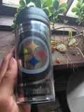 Pittsburgh Steelers Flag + 16oz. Metallic Wrap Tumbler Cup NFL Bundle NEW