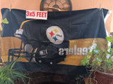 Pittsburgh Steelers Helmet Stripe NFL 3X5 Feet Flag Banner For Wall / Pole