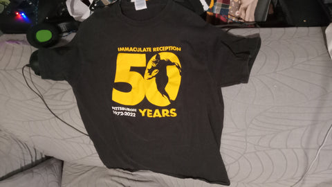 Pittsburgh Steelers NFL T Shirt Immaculate Reception 50th Anniversary Delta Pro Weight