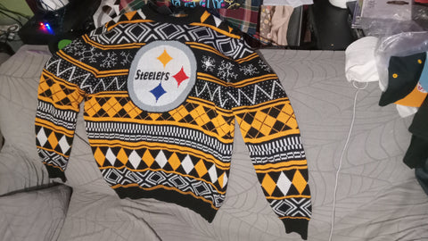 Pittsburgh Steelers NFL Team Apparel Men’s Ugly Christmas Sweater MEDIUM