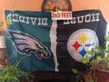 Pittsburgh Steelers Philadelphia Eagles House Divided NFL 3X5 Feet Flag Banner