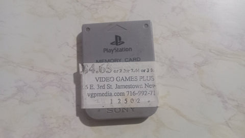 Playstation 1 Gray Memory Card By Sony OEM PS1