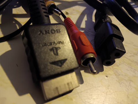 Playstation OEM Sony AV Cord + Power Cable BUNDLE for PS2 Fat + PS1 BUNDLE