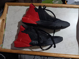 Puma Womens Size 8 Athletic Sneakers Black & Red Shoes Used