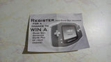 REGISTRATION CARD ONLY Gameboy Advance Console NO SYSTEM