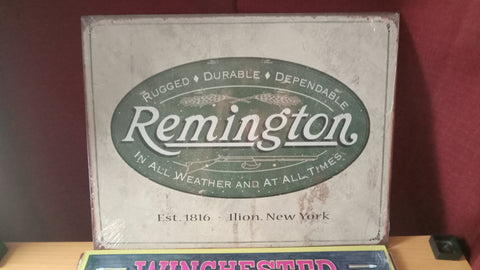 Remington Rifles & Pistols Est. 1816 16 x 12.5 Vintage Tin Sign Reproduction