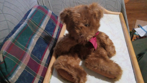 Russ Berrie Wadsworth 13" Teddy Bear Brown Burgundy Ribbon Vintage 1990 Plush Toy Vintage