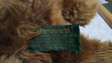 Russ Berrie Wadsworth 13" Teddy Bear Brown Burgundy Ribbon Vintage 1990 Plush Toy Vintage