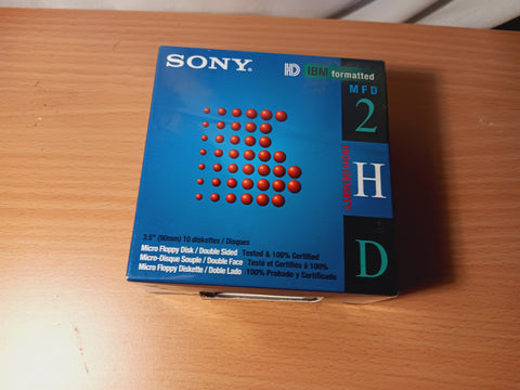 SONY IBM 10 Pack of Formatted MFD 2HD Double Sided 3.5 Micro Floppy Disk NEW