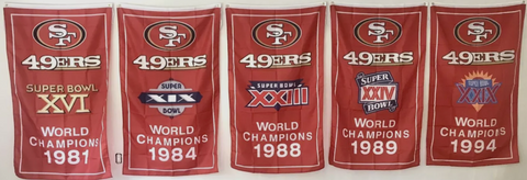 San Francisco 49ers  3x5 NFL Flag Super Bowl  Set of 5 Bundle