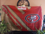 San Francisco 49ers Diagonal NFL 3X5 Feet American Flag Banner Pole or Wall Decor