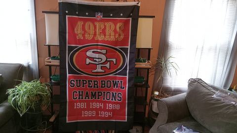 San Francisco 49ers Super Bowl Champion NFL 3X5 Feet Flag Banner Wall Decor or Pole Hang
