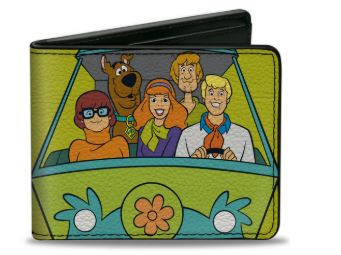 Scooby Doo Bi-Fold Wallet Group Driving Mystery Machine Yellow