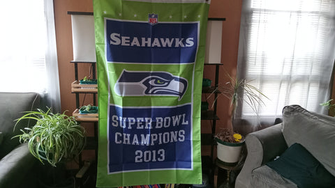 Seattle Seahawks Super Bowl Champion NFL 3X5 Feet Flag Banner Pole or Wall Decor