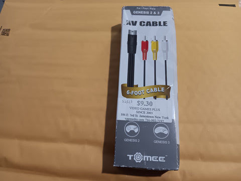 Sega Genesis Model 2 & 3 Six Feet AV Cable Tomee Brand TV Cord