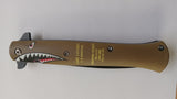 Shark Teeth World War II Plane 9 Inch Spring Assisted Folding Pocket Knife