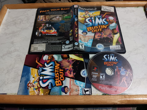 Sims Bustin' Out PS2 Complete Black Label Tested Playstation 2 Video Game
