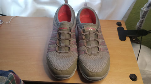 Skechers Women's Air Cooled Memory Foam Tennis Shoe Gray Pink 9