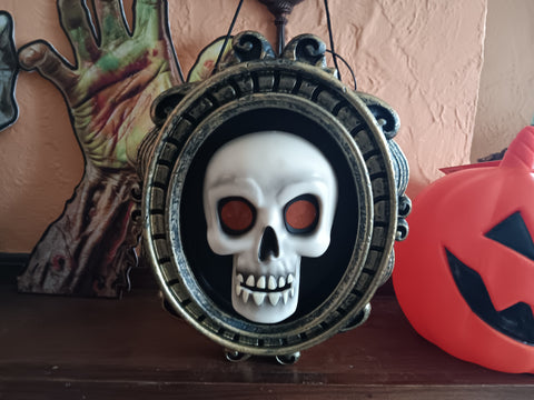🎃 Halloween Skull in Frame 10.5" Talking Decorative Door Prop Hyde and EEK