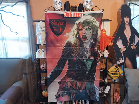 🎃 Halloween Slayer Swift 3X5 Feet Flag Zombie Woman Tapestry