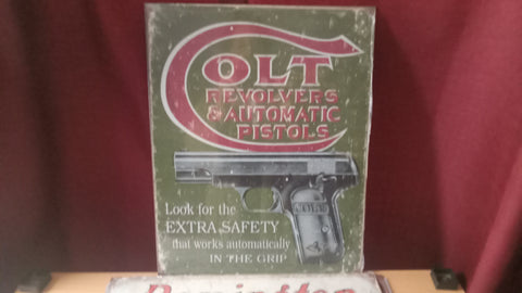 Colt Revolvers & Pistols 16 x 12.5 Vintage Tin Sign Reproduction