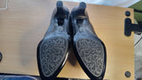 Sofft Womens Black Leather Pleated Heeled Mules Slip On Comfort Shoes Size 9M