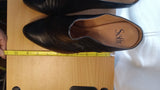 Sofft Womens Black Leather Pleated Heeled Mules Slip On Comfort Shoes Size 9M