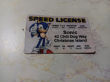 Sonic The Hedgehog Christmas Island Speed License Novelty Joke I.D. Card Driver's License