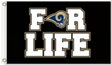 St. Louis Rams 3x5 Feet NFL Flag Los Angeles Rams For LIfe Retro Logo