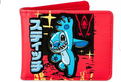 Stitch Kanji Bifold Wallet - Lilo & Stitch Red Buckle-Down