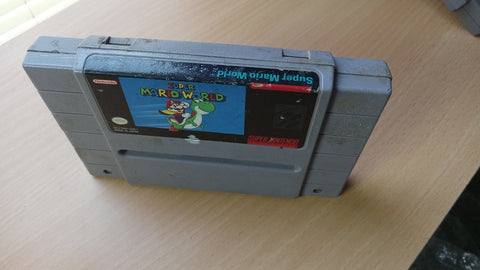 Super Mario World SNES Back Label Damaged USED Super Nintendo Video Game