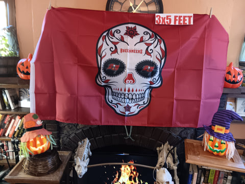 Tampa Bay Buccaneers NFL Sugar Skull 3X5 Feet Flag Día de los Muertos Bandera
