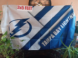 Tampa Bay Lightning Diagonal NHL 3X5 Feet Flag Banner Pole or Wall Decor