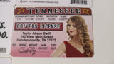 Taylor Swift Tennessee Novelty Joke I.D. Card Driver's License
