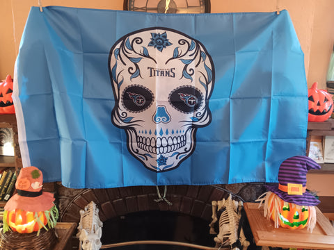 Tennessee Titan NFL Sugar Skull 3X5 Feet Flag Día de los Muertos Bandera