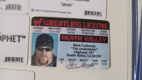 The Undertaker Mark Calloway Death Valley Novelty Joke I.D. Card Driver's License WWE Wrestling
