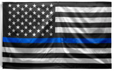 Thin Blue Line 3x5 American Flag Support Police Black & White