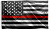 Thin Red Line 3x5 American Flag Support Fire Fighters Black & White