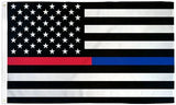 Thin Red & Blue Line 3x5 American Flag Support Police & Fire Department