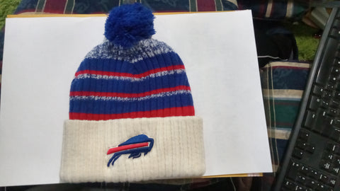 USED Buffalo Bills NFL Team Apparel Winter Pom Beanie Women's Hat