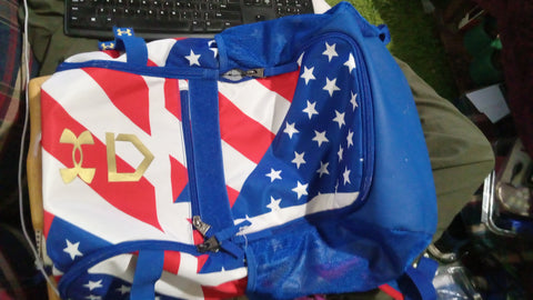 Under Armour Utility Baseball Softball American Flag Printed Backpack USED