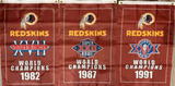 Washington Redskins 3x5 NFL Flag Lot of 3 Super Bowls BUNDLE